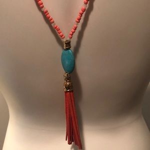 Beaded tassel necklace
